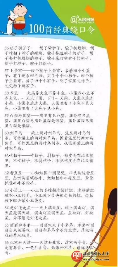 100首经典绕口令培养孩子好口才！