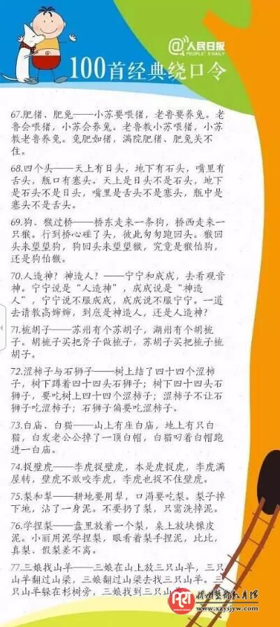 100首经典绕口令培养孩子好口才！