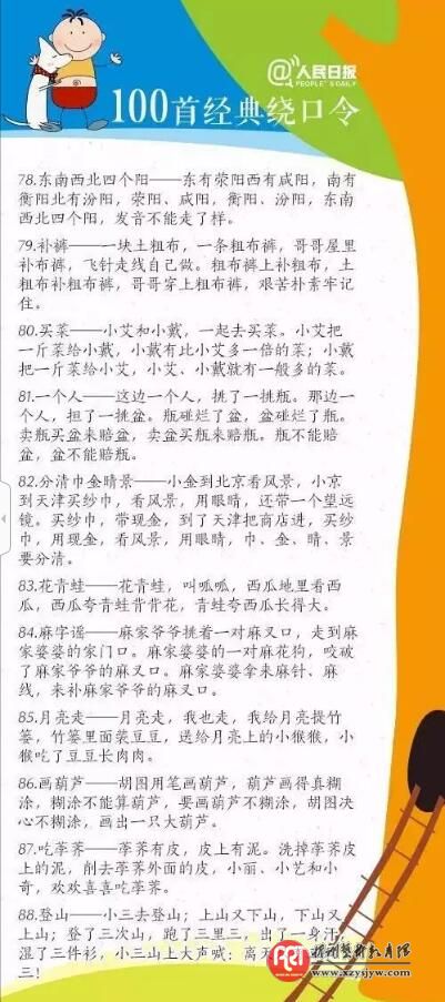 100首经典绕口令培养孩子好口才！